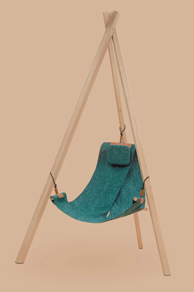 Fauteuil design photographié sur fond coloré uni, photo de produit Toulouse